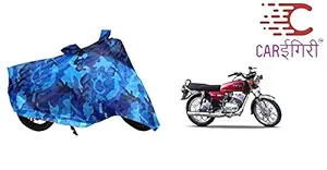 Carigiri 100% Waterproof Bike Cover for Yamaha Rx100 (Dust Proof, Scratch Proof, Mirror Pockets, Heavy Buckle) (Ocean Blue)