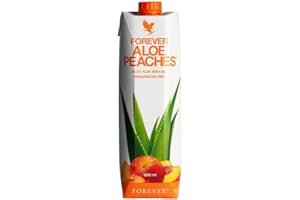 Forever Living Products Aloe Peaches, 1000ml, Peach Flavored Aloe Vera Gel, 83.4% pure inner leaf Aoe Vera gel, No added preservatives, Gluten Free, Vegan friendly