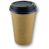 16 OZ Kahverengi Kraft Kapaklı Baskısız Karton Sıcak Kahve Bardağı 100 Adet