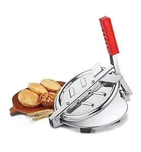 Urja Enterprise Steel 7.5 inch Dia.Puri Maker Press Machine with Handle, Manual Stainless Steel Roti Press, Papad/Khakhra/Chapati Maker [Pack of 1]