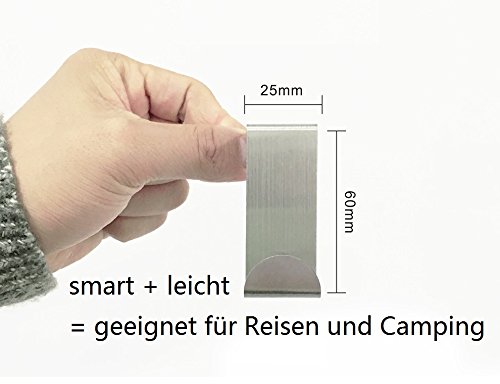 Türhaken Schrankhaken Badezimmer Haken für Türen mit 2 cm und 4 cm Falzstärke Edelstahl 6 x 2,5 cm Silber (4stk) - 6