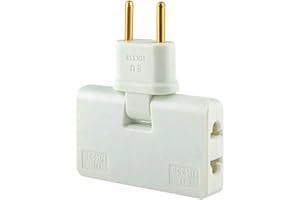 CLAMBER Enchufe Conversor UE 3 Salidas. Tipo C y Tipo A.Cabezal Giratorio 180º Adaptador de Salida Múltiple,diseñado para rincones con Poco Espacio. Blanco 1 Unidad