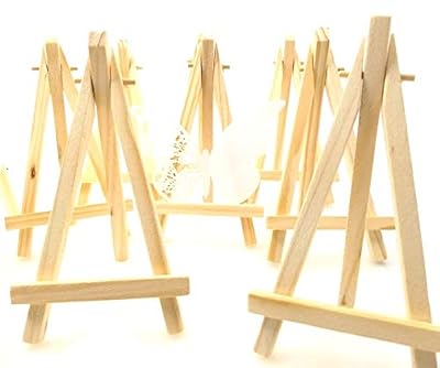 JZK 10 x Mini Petit Tableau de Table en Bois chevalet Panneau de fête Photo Porte Notes Place Carte à Carte Table Porte pour fête de Naissance d'anniversaire de Mariage & Réglage de la Table de Bar