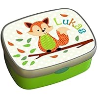 Brotdose Fuchs mit Namen, Brotdose Kindergarten, Brotdose Schule, Brotdose Kind, personalisierte Lunchbox, Lunchbox, ginidesign