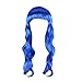 Popamazing Multicolor Chic Long Curly Wavy Hair Wig Cosplay Party Fancy Dress (Blue)