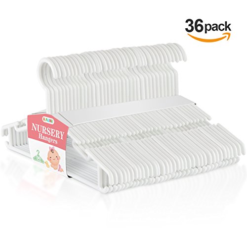 Preisvergleich Produktbild Kleiderbügel Kinder Baby Kinderkleiderbügel 36Stk.ilauke Babykleiderbügel Kunststoff Hangers Aufbewahrung Kleiderbuegel für Kleiderschrank Schrank Kleidung Länge 27,5 cm in Weiß