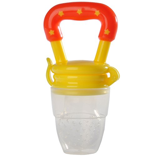 Baby Fresh Food Feeder Nipple Pacifier Nibbler Safe Feeding Tool (S, Yellow)