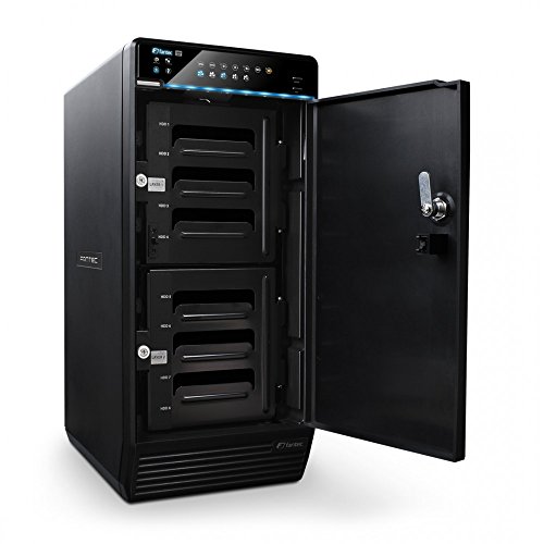 FANTEC QB-X8US3R Externes 8-fach RAID Festplattengehäuse (für den Einbau von 8x 8,89 cm (3,5 Zoll) SATA I/II/III Festplatten, USB 3.0 SUPERSPEED und eSATA Anschluss, RAID Funktion (0/5/10/50/BIG Modus), 2x 80 mm Lüfter temperaturgeregelt) schwarz - 4
