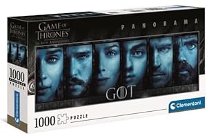 Clementoni 39590 Panorama Gra o Tron Panoramiczna Puzzle dla Dorosłych i Dzieci - 1000 Sztuk, Wiek 10 Lat Plus, Wielokolorowe