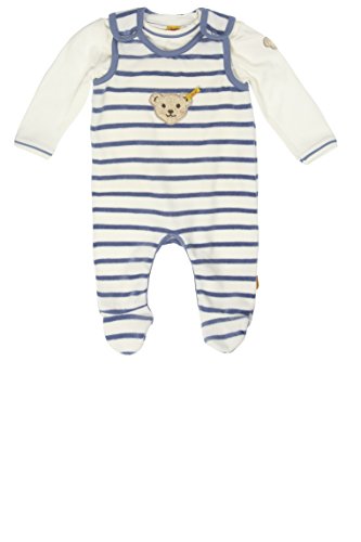 Steiff Unisex Baby Set 2tlg. Strampler Nicky + T-Shirt 1/1 Arm T-Shirt Crew Neck Long Sleeve Footies, Blue (infinity Blue Blue 3210), 6-9 Months (Manufacturer size: 74)
