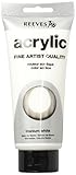 REEVES Acrylfarbe Acrylic, hohe Pigmentierung, 75ml Tube - Titanwei - 