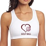 Available Size: S,M.L TeMcn_diy Heart Love Golf Ball Womens Gym Yoga Bra