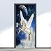 Produktbild 3D Tür Aufkleber PVC Vinyl Wasserdicht Fliegen Pegasus Poster Tapete Wandbild Aufkleber Art Haus Muster für Wand Zimmer Tür Dekor Dekoration 77x200 cm