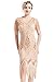 Produktbild ArtiDeco 1920s Kleid Damen Flapper Kleid mit Kurzem Ärmel Gatsby Motto Party Damen Kostüm Kleid (Aprikose, XXXL)