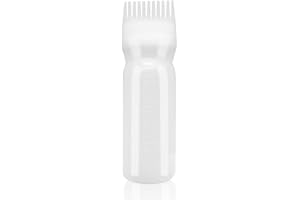 dshyuauoci Applicateur Huile Cheveux, 160 ML Flacon Applicateur Huile Cheveux avec échelle Réutilisable pour Teindre et Huiler les Cheveux à La Maison Salon de Coiffure Blanc