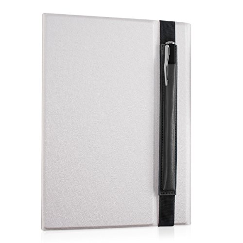 kwmobile Pencil Halterung für 9-10″ Tablets in Schwarz – Kunstleder Stift Halter mit Gummiband - 4