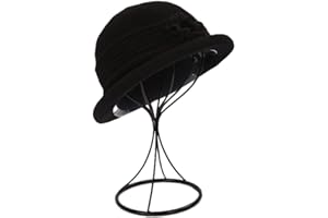 ZFFXH Inverno Autunno Lana Knit Moda Cloche Cappello 1920 Vintage Feltro Beanie cap Chiesa Secchiello Abito per Le Donne Signore Anziani