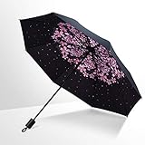 Material: 190T Nylongewebe SHILILI Regenschirm Herren Regen Lady Windproof Large Paraguay 3D Blumendruck Sonnenschutz 3 Taschenschirm Outdoor Dekoration