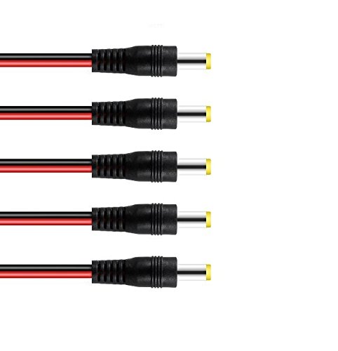 5Pcs 2,1 x 5,5 mm DC-Netz Pigtail male Kabel for CCTV Uberwachungskamera