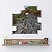 Produktbild CYACC  Minecraft Wandaufkleber Für Kinder Schlafzimmer Home Art Jungen Wandtattoos Dekoration Lebendige 3D Fenster Loch PVC Wandbild @ 3_PAMC002-NN