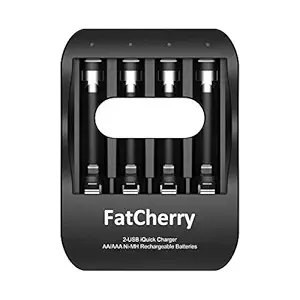 FatCherry FC102 Smart AA AAA NiMH Rechargeable Battery Charger - 2A USB Charging Port 2 Hour Quick Charger