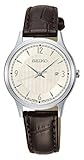 Seiko Damen Analog Quarz Uhr mit Leder Armband SXDG95P1