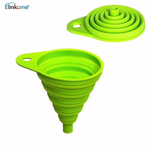 ELINKUME Mini-Silikon Gel praktische faltbare Faltung Funnel Trichter Küchenhelfer (Runde Form) (Grün) - 4