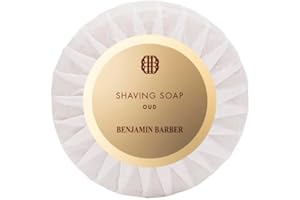 ‎BENJAMIN BARBER Benjamin Barber Premium Rasierseife "Oud" mit luxuriösem Duft - Vegane, handgefertigte Seife für die Rasur mit Rasierhobel & Rasiermesser 100g (1er Pack)