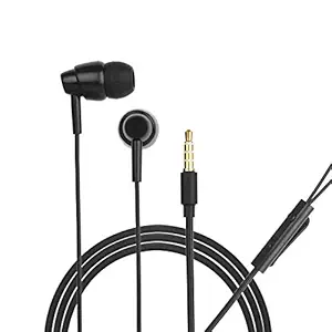 Hitage 2 in 1 Mad Angle Earphone with Mic Wired Headphone (Black, in The Ear)