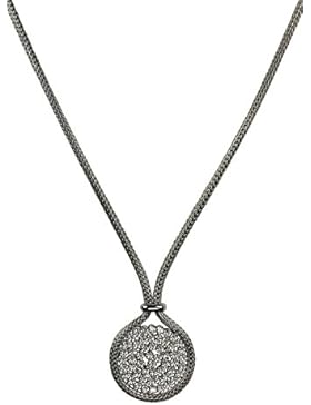 SILBERMOOS gestrickte Kordelkette mit weißen Zirkonia-Steinen extravagant italienisches Design rhodiniert 925...