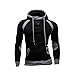 Produktbild FORH Herren langarm Hoodie Sweatshirt Slim fit Sweatjacke Wintermantel Tradition Stil Kapuzenpullover Warm Hoody Pullover T-Shirt Mit Kapuze hochwertiger Baumwollmischung Outwear (XL, Schwarz)