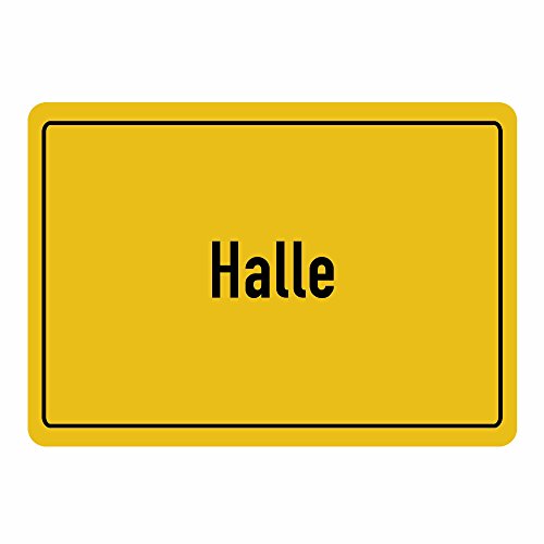 Preisvergleich Produktbild Mousepad Ortsschild Halle schwarz