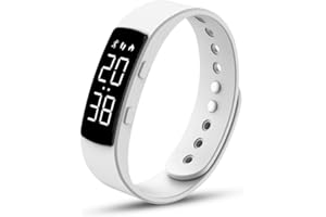 FINDTIME Podómetro reloj de pulsera digital para mujer, podómetro sin aplicación y teléfono móvil, podómetro, pulsera digital, reloj deportivo con medición del paso, consumo de calorías y distancia