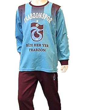 Trabzonspor Kinder Pyjama Blau Bordeaux Streifen Logo