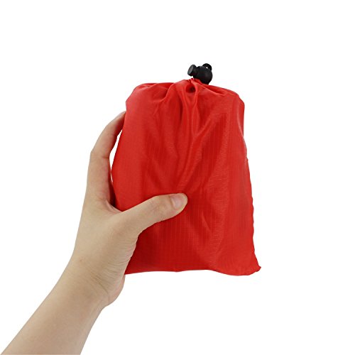 Preisvergleich Produktbild Almondcy Pocket Decke (140cm x 200cm) für Picknick, Strand, Wandern, Camping - Wasserdicht, Anti-Punktion und reißfeste Decke, Rot