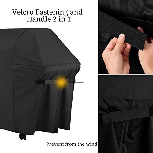 Grill schwer Pflicht Wasserdicht Atmungsaktiv Grill Cover, Terrasse Grill Schutz Große Größe ist eng, staubdicht, wasserdicht, Ultraviolett, leicht zu reinigen, langlebig Nylon Material, Umweltschutz; Gas Grill Hülle Große 152,4 cm schwere Wasserdicht Gas BBQ Grill Abdeckung für Weber - 5