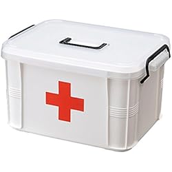 Baffect Boîte de Rangement de Premiers Soins de Couche Double, Organiseur de Stockage médical médical Portable à pilules domestiques pour la Maison, Les Voyages, Le Camping, Le Bureau(S)
