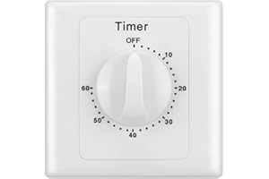 REACHMALL interrupteur minuterie, interrupteur temporisé 60 minutes 100 ~ 240 V étanche, compte à rebours mécanique électronique, LED indicateur minuterie interrupteur, prise de contrôle de minuterie mécanique