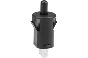 Rebower Porta Luce Interruttore PB35 Momentaneo Sostituzione Normalmente Chiuso Interruttore, [per Frigorifero o Altro Congelatore Porta Applicazioni] - AC 250V 3A / Nero
