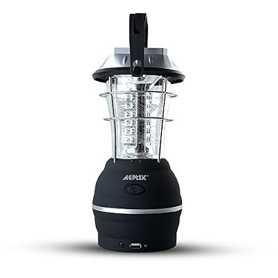 AGPTEK Lanterne solaire agptek 36 led lampe rechargeable portable lanterne lumineux avec dynamo à manivelle lumière d'urgence pour camping, pêche