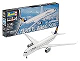 flugzeug bausatz für kinder Modellbausatz Revell Modellbausatz Flugzeug 1:144 - Airbus A350-900 Lufthansa im Maßstab 1:144, Level 4, originalgetreue Nachbildung mit vielen Details, Zivilflugzeug, Passagierflugzeug, 03938