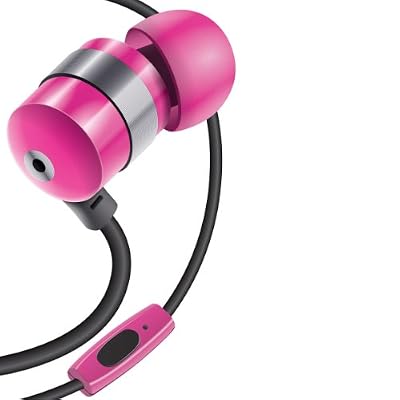 Accessory Power Gogroove Ecouteurs Intra-Auriculaires Anti-bruit Ergonomique Oreillette Filaire Stéréo Kit Piéton avec Micro Intégré , Oreillettes Interchangeables Pour Smartphones , Tablettes , MP3/MP4 - Rose