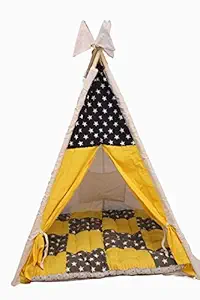 creative textiles cotton tent house/play house flag black &yellow baby plush pillow without cushions for 2 yrs and above kids-Multi color