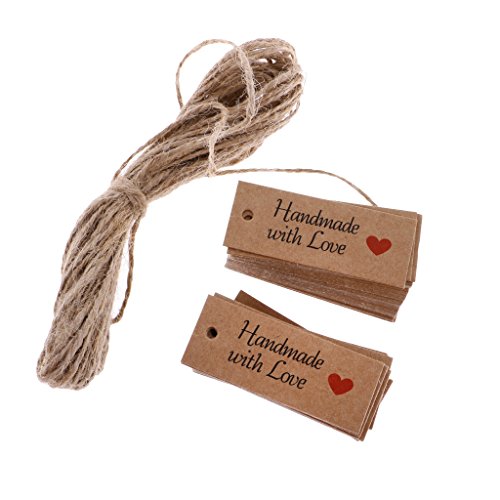 MagiDeal 100pcs Etiquetas de Papel de Kraft Hecho A Mano de Boda Etiquetas de Regalo de Preico Impreso con Coraz n con Cuerda reviews MagiDeal 100pcs Etiquetas de Papel de Kraft Hecho A Mano de Boda Etiquetas de Regalo de Preico Impreso con Coraz n con Cuerda