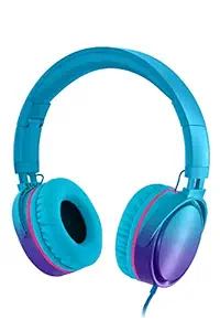 Rockpapa Grade Wired On Ear Headphones With Mic Blue