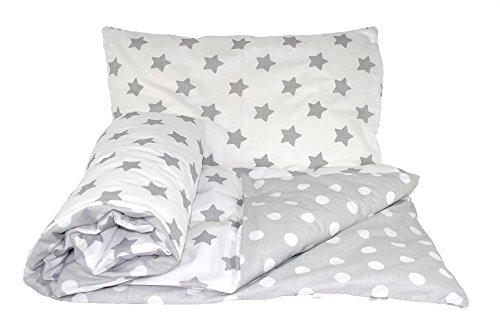 Set de ropa de cama reversible para bebé (2 piezas: funda de edredón y funda de almohada), de la marca Baby's Comfort 21 Talla:120x90cm for cots and cotbeds
