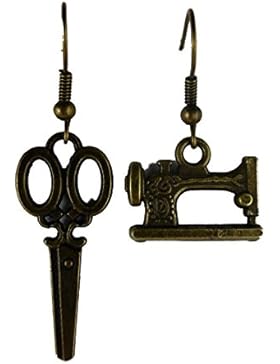 Ohrringe Hänger Ohrhänger Nähmschine und Schere Schneider Basteln Hobby 5869