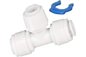 PLANET-AQUA 1 T-Stück Schlauch Verbinder Kupplung Fitting 1/4 Zoll x 1/4" x 1/4" Schlauch Anschluss als Anschlussstück/Verbindungsstück Osmoseanlage Wasserfilter Filtergehäuse