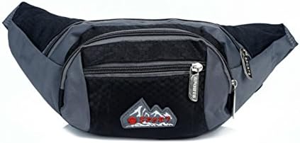 OrrinSports 4-Zipper Polyester Stylish Fanny Pack with Adjustable Belt for Hiking,Running,Sports,Travel Black