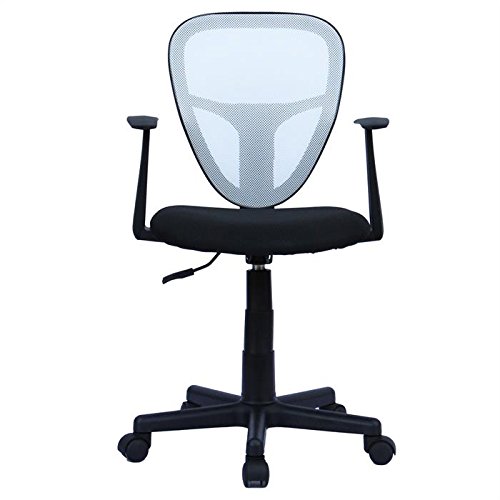 IDIMEX Chaise de Bureau pour Enfant Studio Fauteuil pivotant et Ergonomique avec accoudoirs, siège à roulettes avec Hauteur réglable, revêtement Mesh Noir et Blanc
